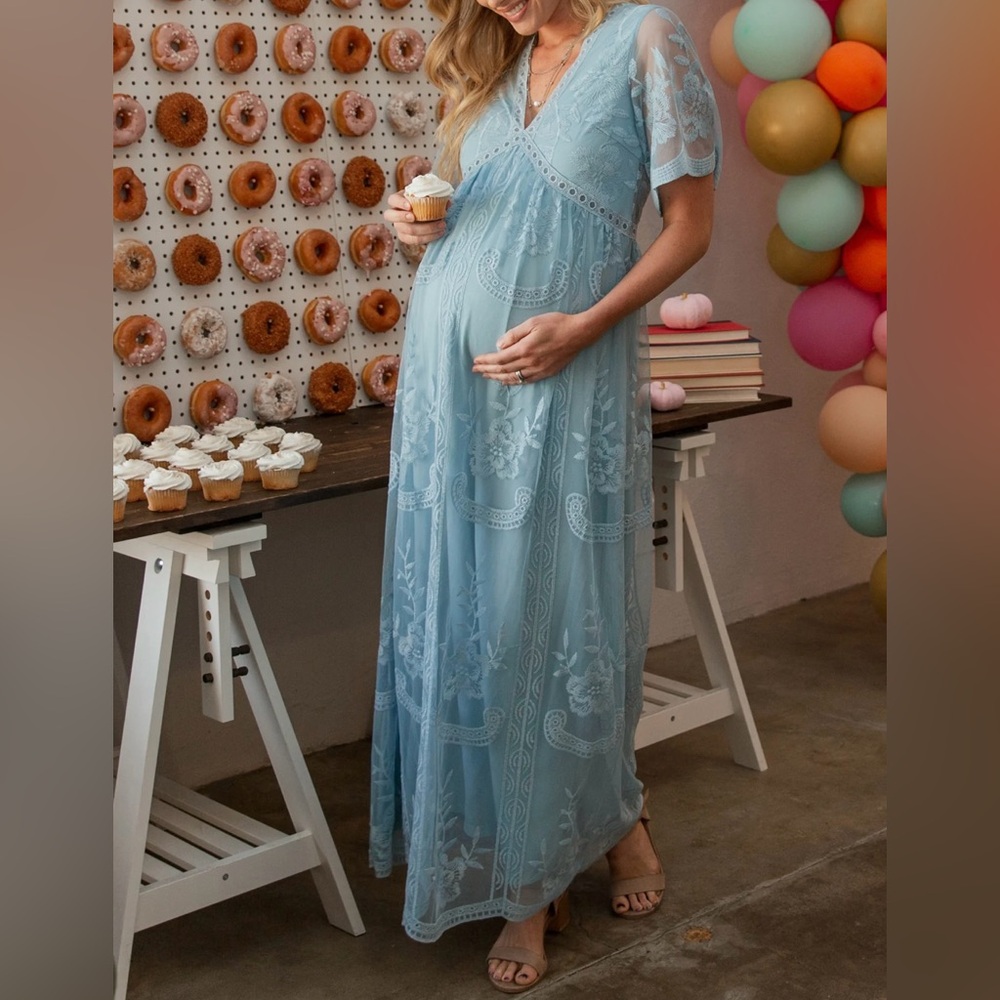 Pinkblush Light Blue Lace Dress